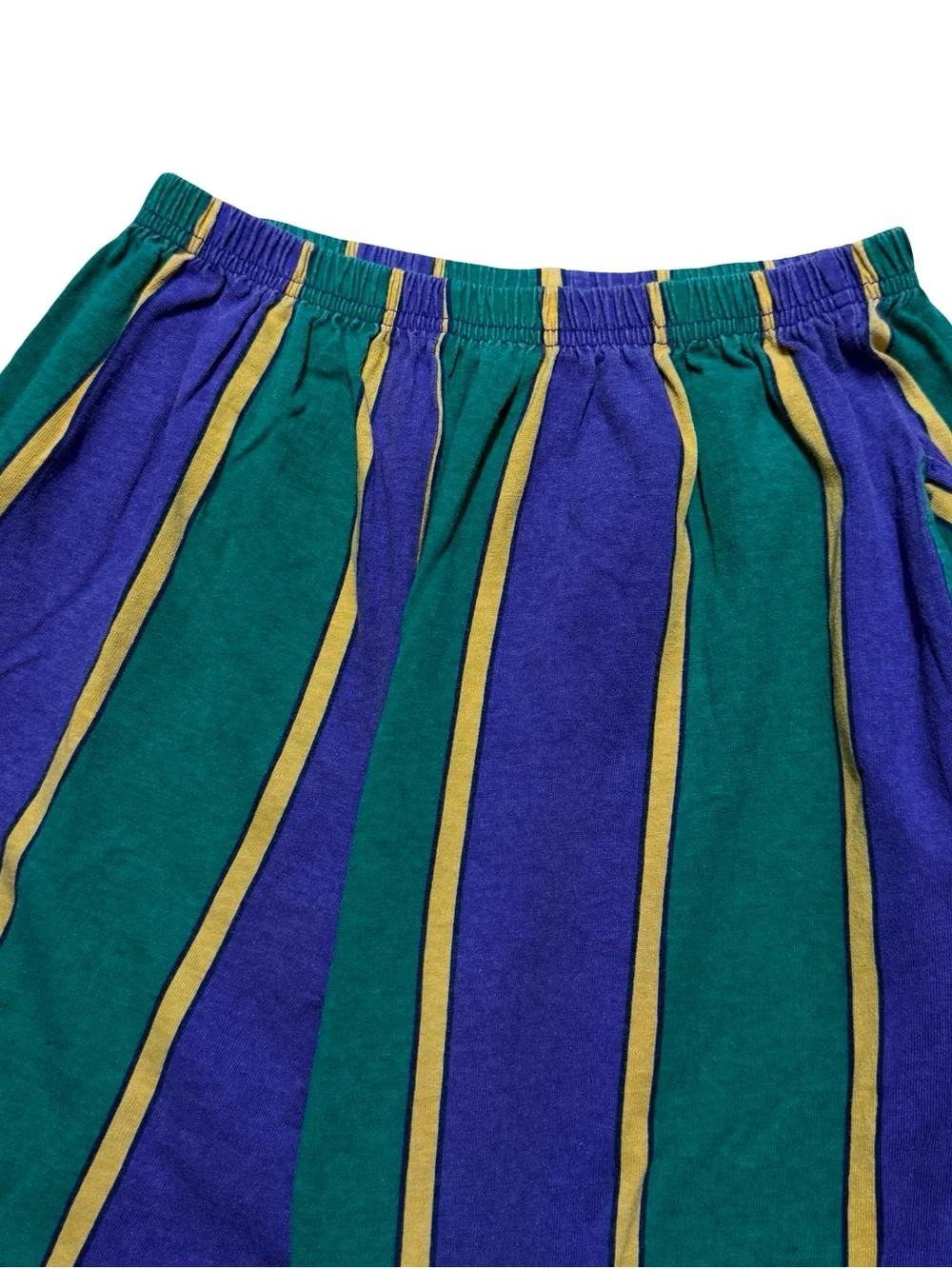 Vintage 1980s Multi Color Mardi Gras Elongated Baggy Streetwear Short Size L